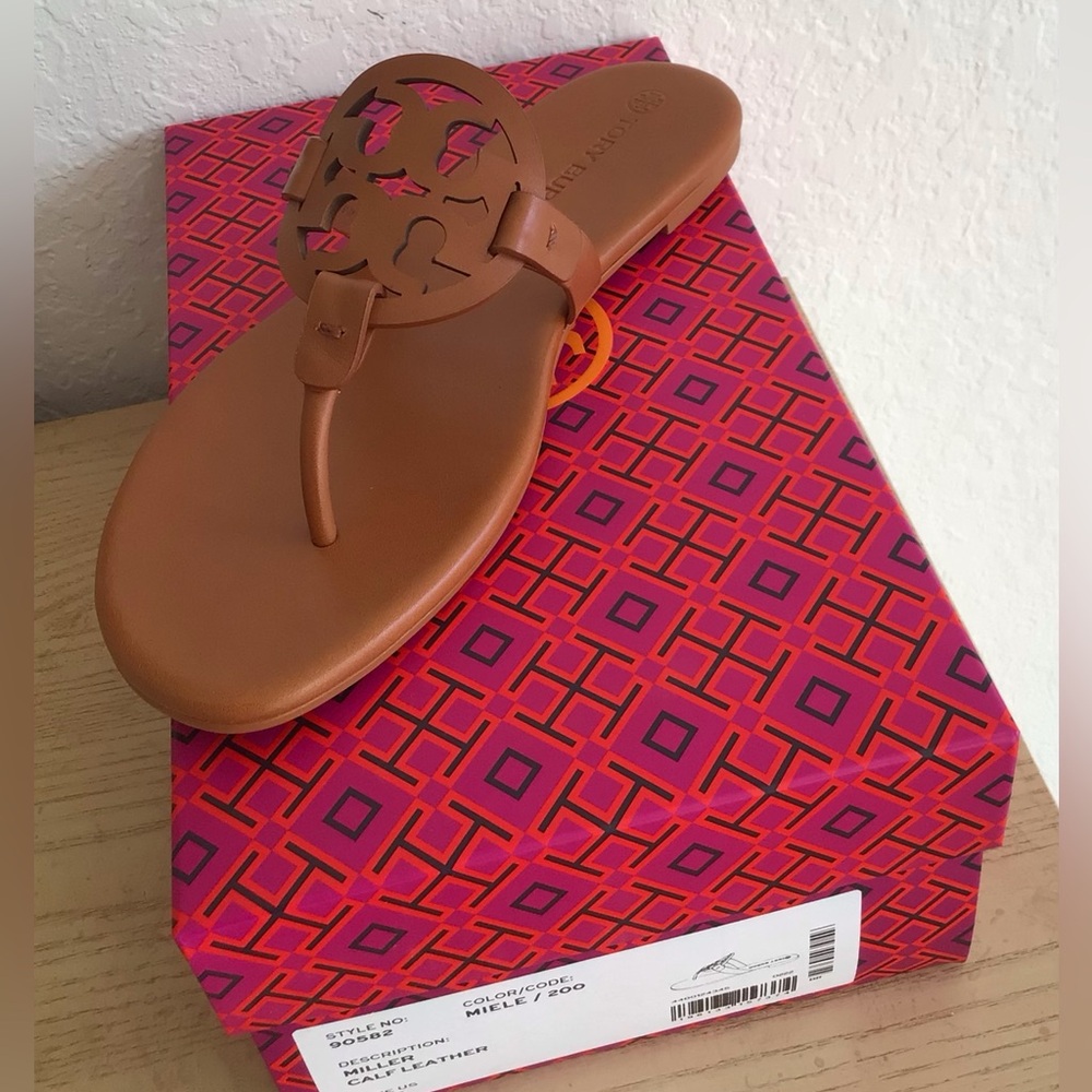 Tory Burch Miller Leather Sandals-New In Box With Dust Bag - Picture 1 of 14